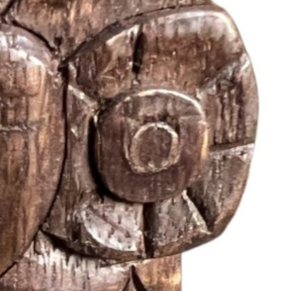 Handcarved Wooden Owl Eye Glasses Holder Stand Detailed 4.75" tall x 3" wide - Picture 7 of 11